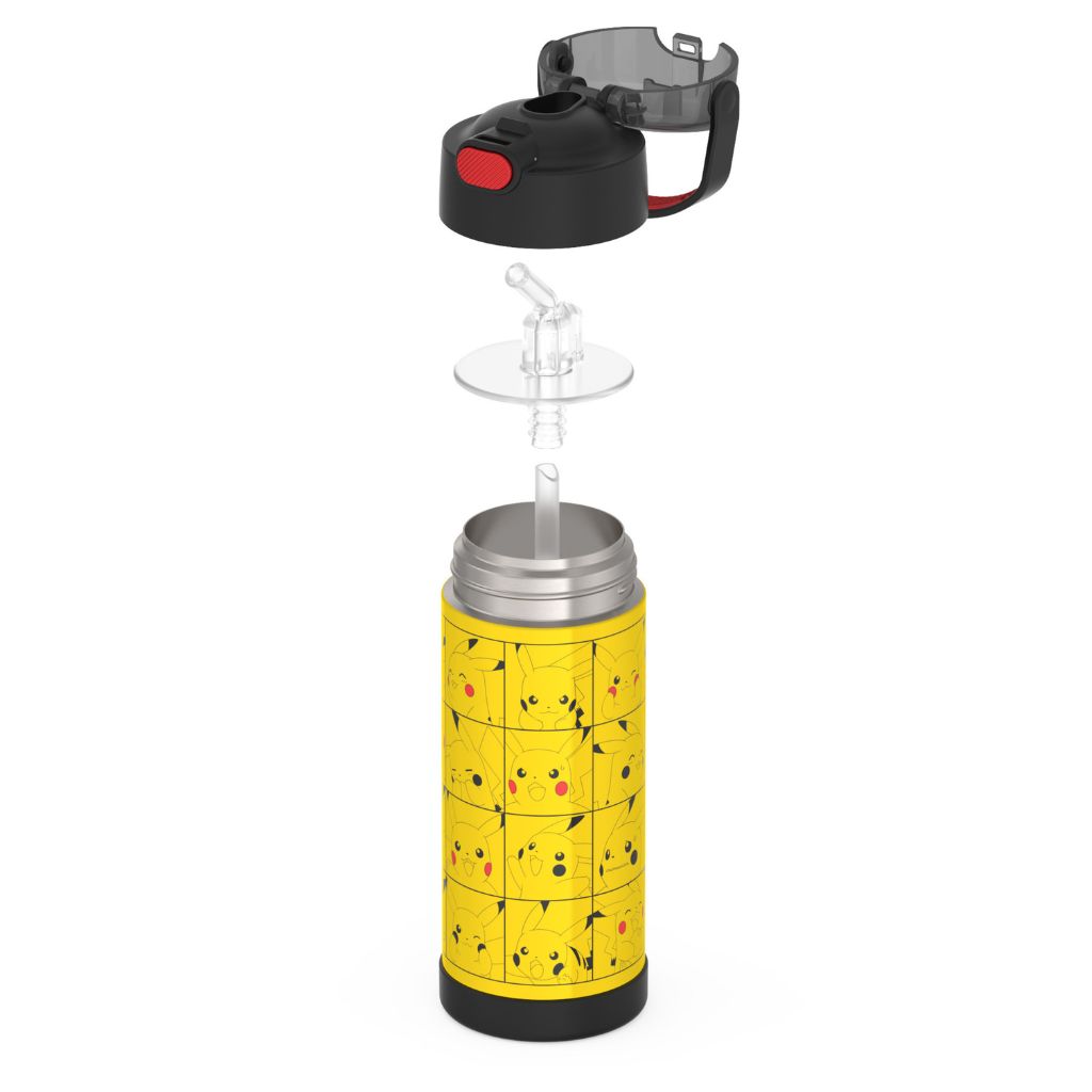Thermos 14oz Stainless Steel  Vacuum Insulated Straw Bottle with Bail Handle - Pokemon