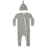 Quincy Mae Waffle Sleep Set Midnight Microstripe