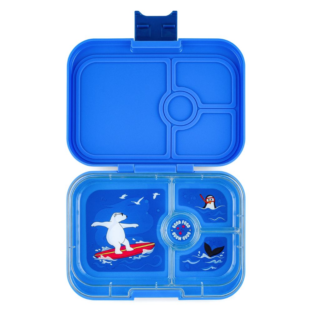 Yumbox Panino 4 Compartment Surf Blue with Polar Bear Tray