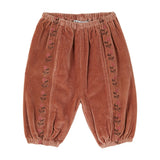 Emile & Ida Embroidered Velvet Harem Pants  Mahogany