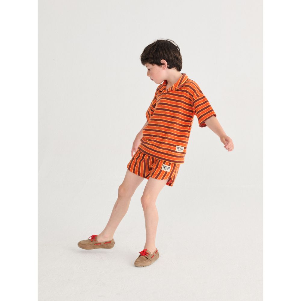 Bobo Choses Striped Brick terry cloth shorts