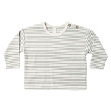 Quincy Mae Long Sleeve Tee Laurel Microstripe