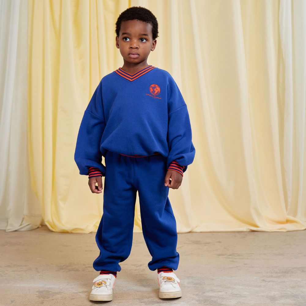 Mini Rodini Striped rib Earth emb sweatshirt