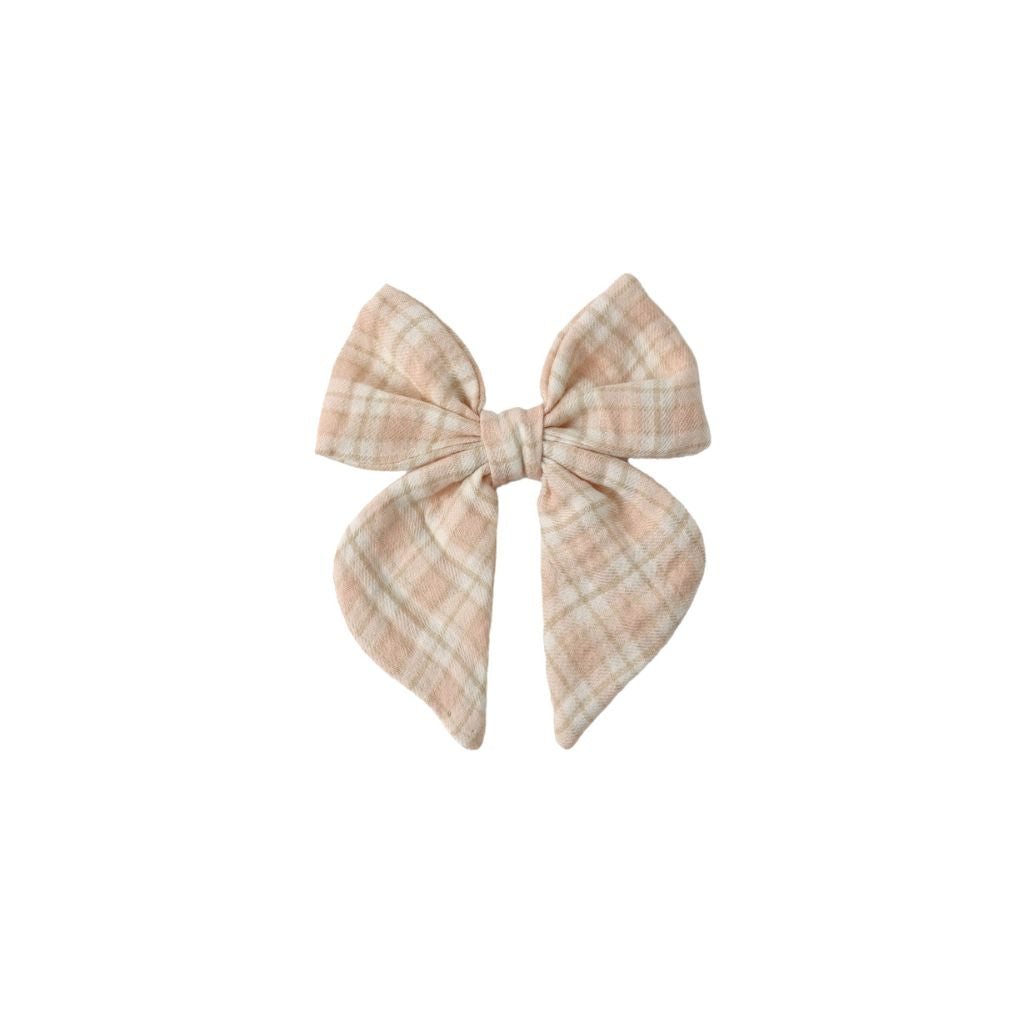 Quincy Mae Bow Pink Plaid