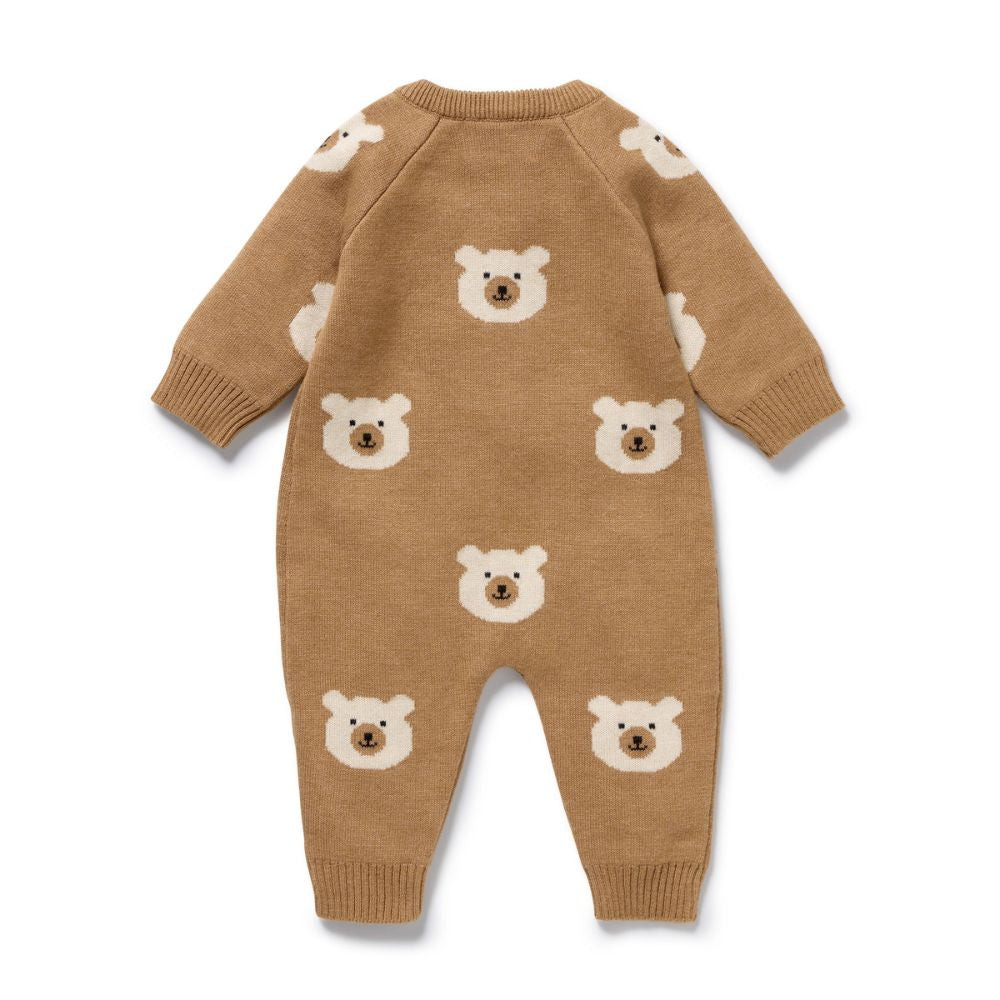 Wilson & Frenchy Beary Cute Organic Knitted Jacquard Growsuit