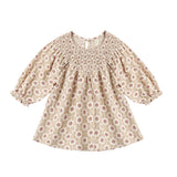Quincy Mae V Smocked Dress Winter Rose