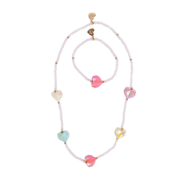 Great Pretenders Heart Geode Necklace & Bracelet Set