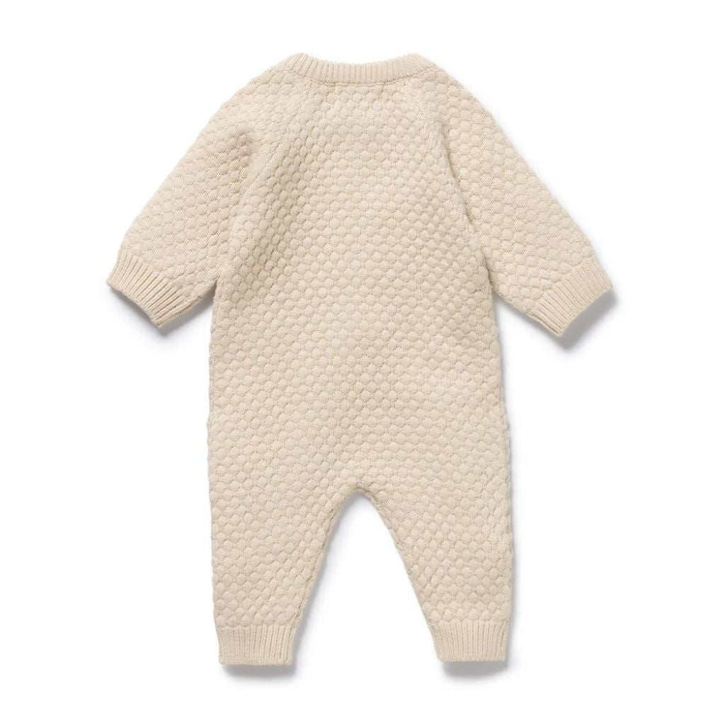 Wilson & Frenchy Cream Organic Knitted Bubble Growsuit