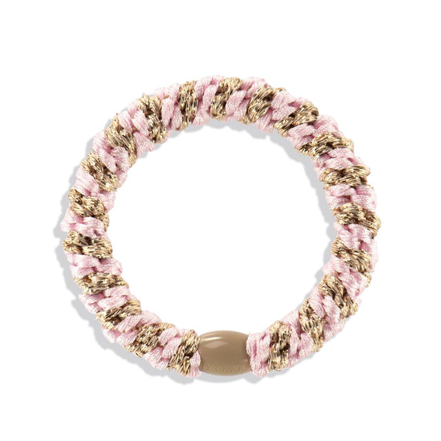Kknekki Original Hair Tie Light Pink Beige Glitter Stripe