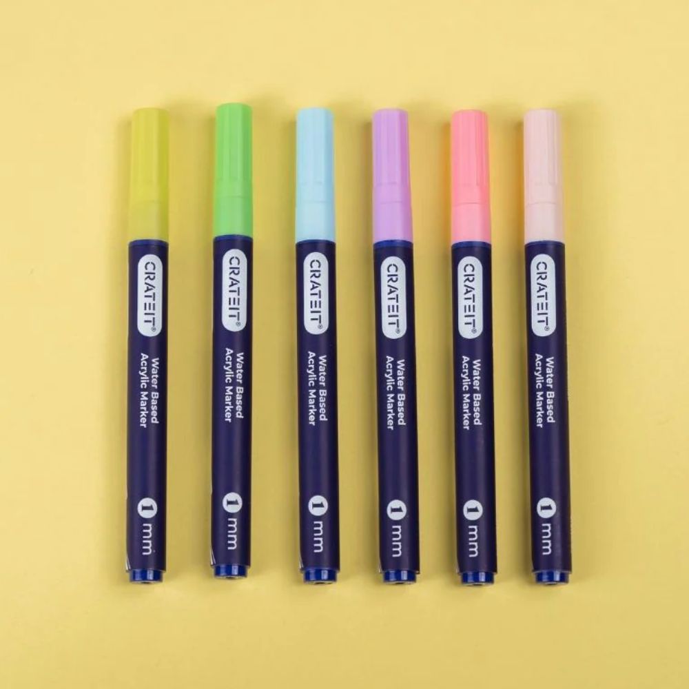 Crateit Pastel Markers 1mm 6pcs