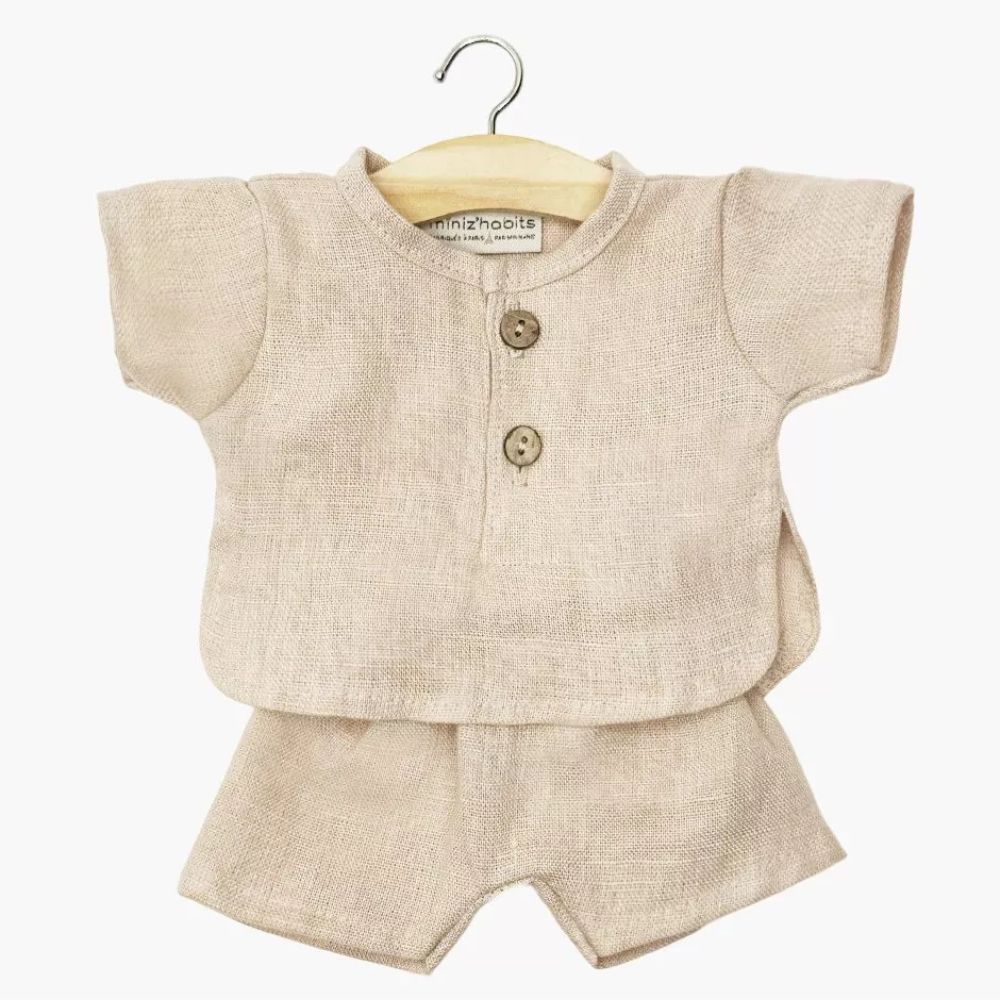Minikane Clothing for Gordis Dolls 34cm- Andrea short set in nude washed linen