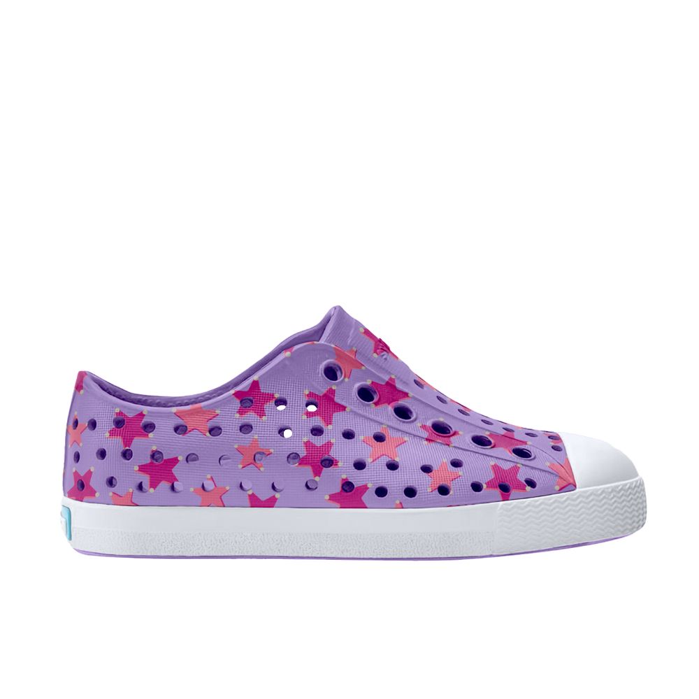 Jefferson Little Kid Print Taro Purple / Shell White / Flamingo Star Badge