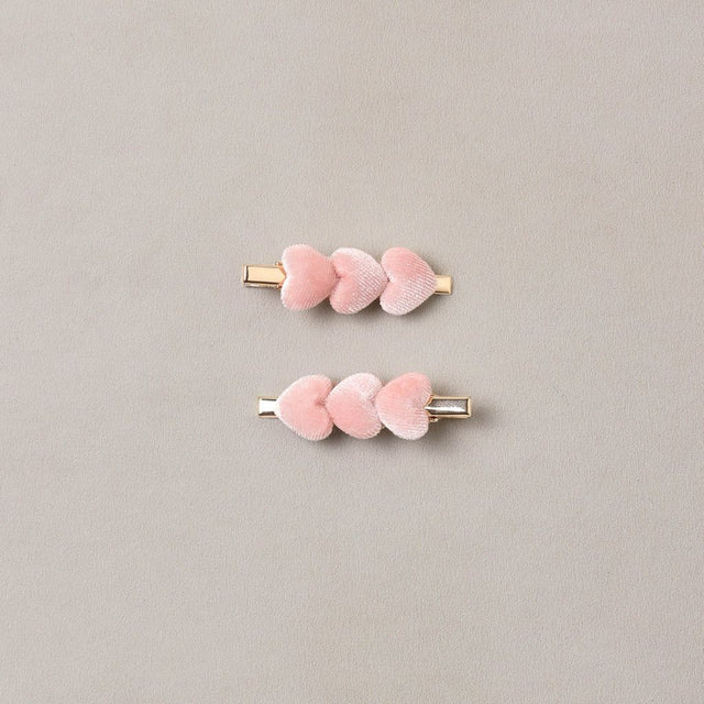 Noralee Velvet Heart Clips Rose