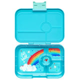 Yumbox Tapas 4 Compartment - Antibes Blue with Rainbow tray