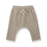 1 + in the Family AVIGNON beige newborn pants in bamboo polar with a drawstring waist