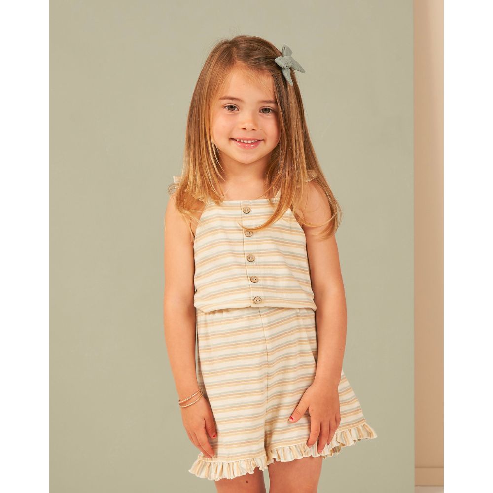 Rylee + Cru Addy Romper Vintage Stripe