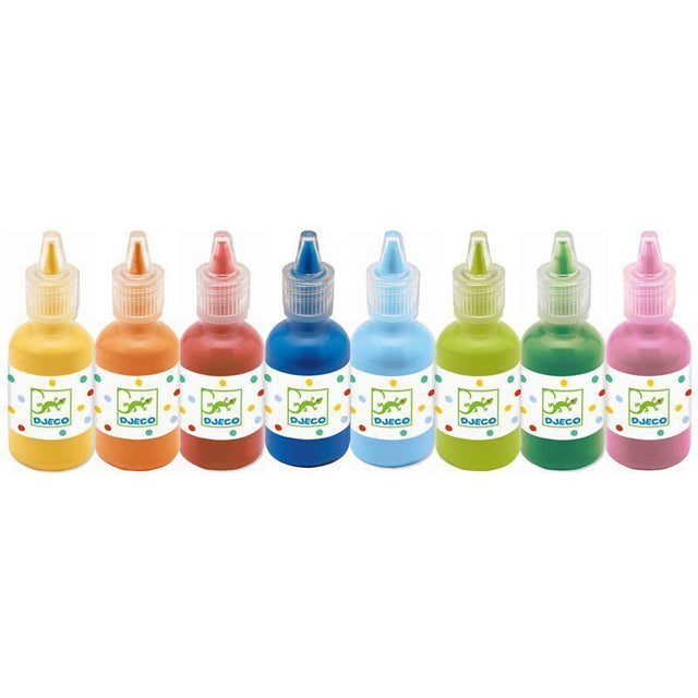 Djeco Arts & Crafts - 8 Bottles of Poster Paint