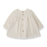1 + in the Family TALENCE ivory newborn dress in soft capsule fleece with a flared A-line skirt