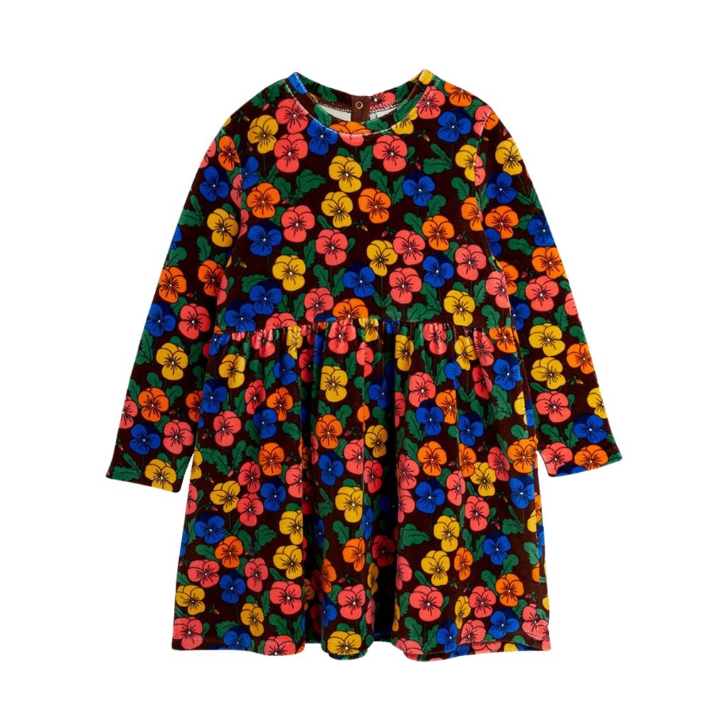 Mini Rodini Violas AOP Velour Dress