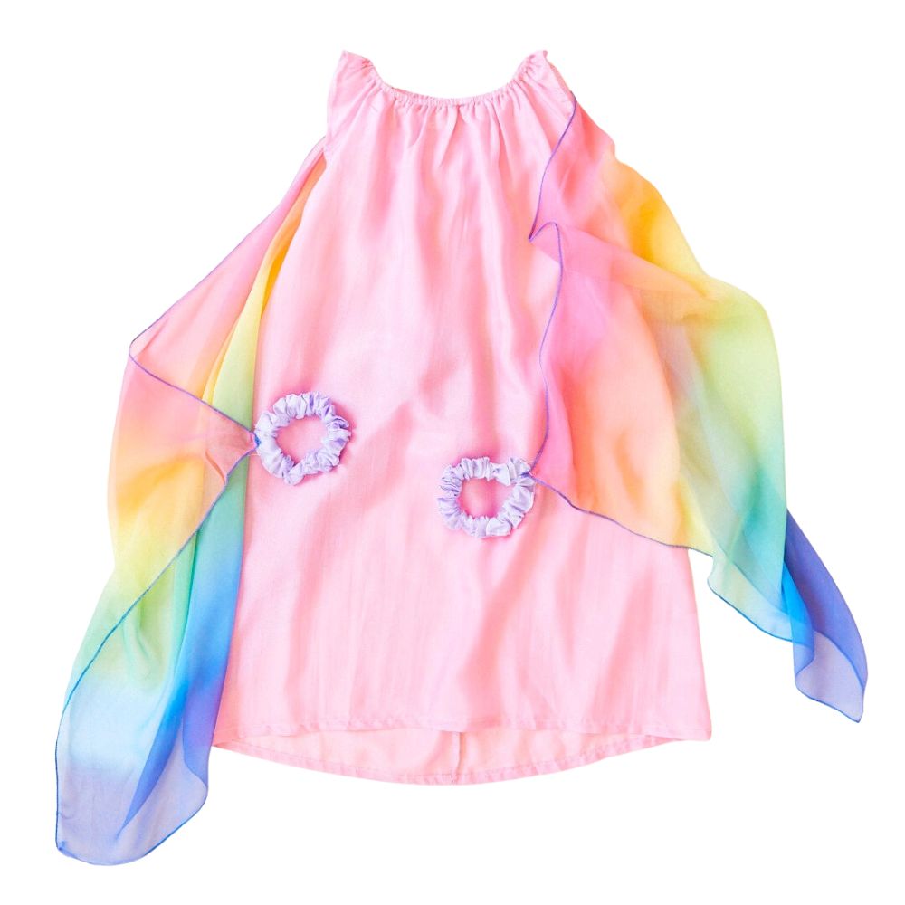 Sarah's Silk Fairy Dress - Pink/Rainbow