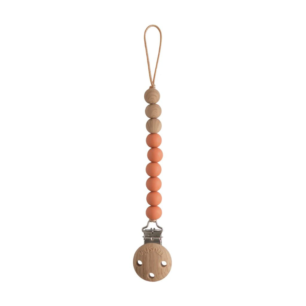 Mushie Pacifier Clip Eva - Clementine