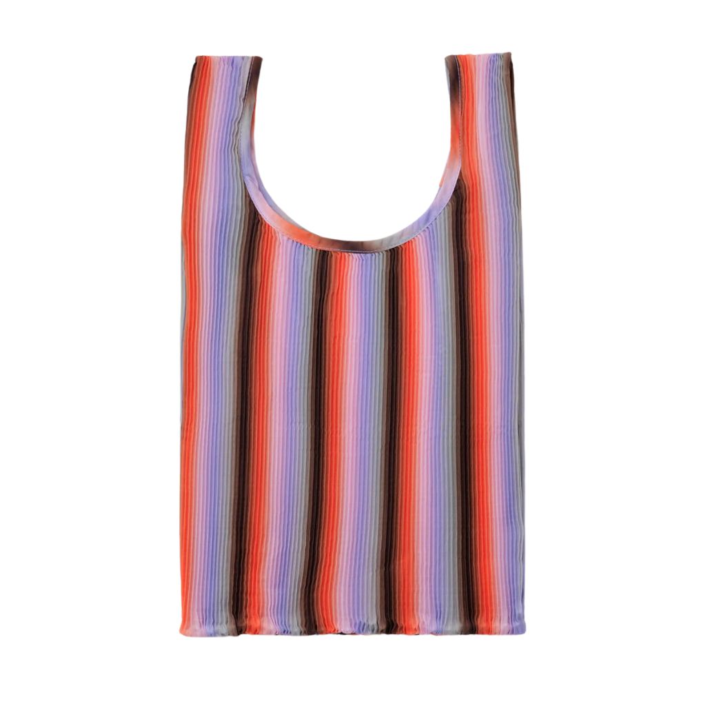 Pleated BAGGU - Gradient Stripe Poppy & Lilac
