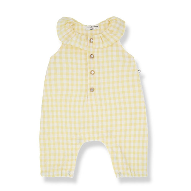 1 + in the Family Newborn EGINA Gingham Seersucker Romper