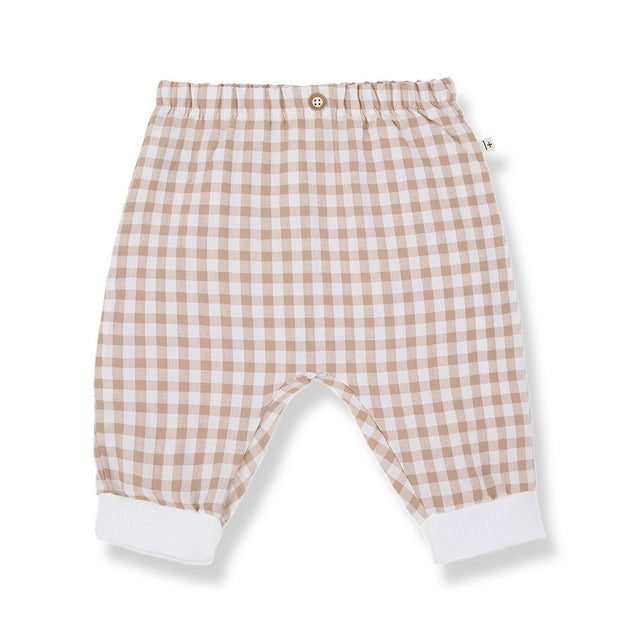 1 + in the Family Newborn KARPHATOS Gingham Seersucker Pant