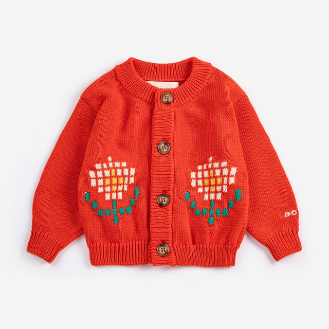 Bobo Choses Baby Pixel Daisy cardigan