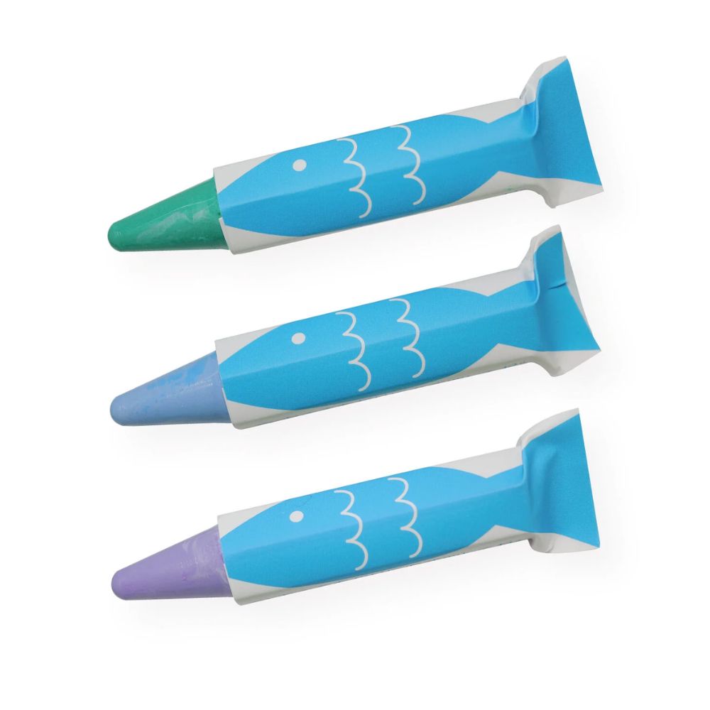 Kitpas Rice Bran Wax Bath Crayons 3 Colours - Fish