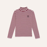 The Campamento Burgundy Stripes Turtle Neck Tshirt