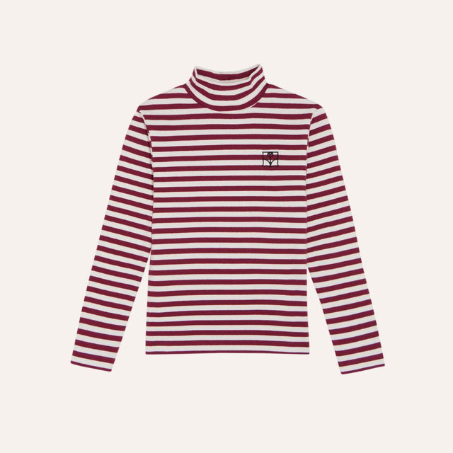 The Campamento Burgundy Stripes Turtle Neck Tshirt