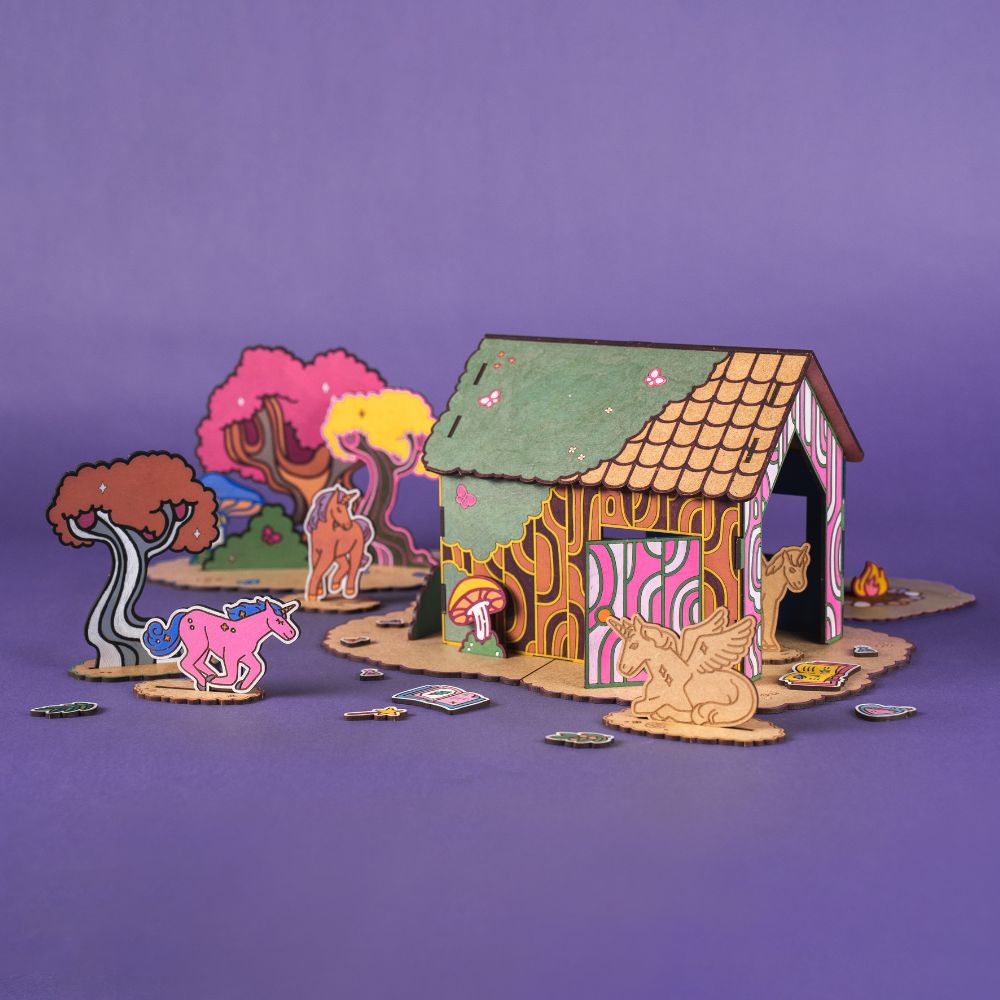 Crateit Unicorn Wooden Toy - Magic Forest