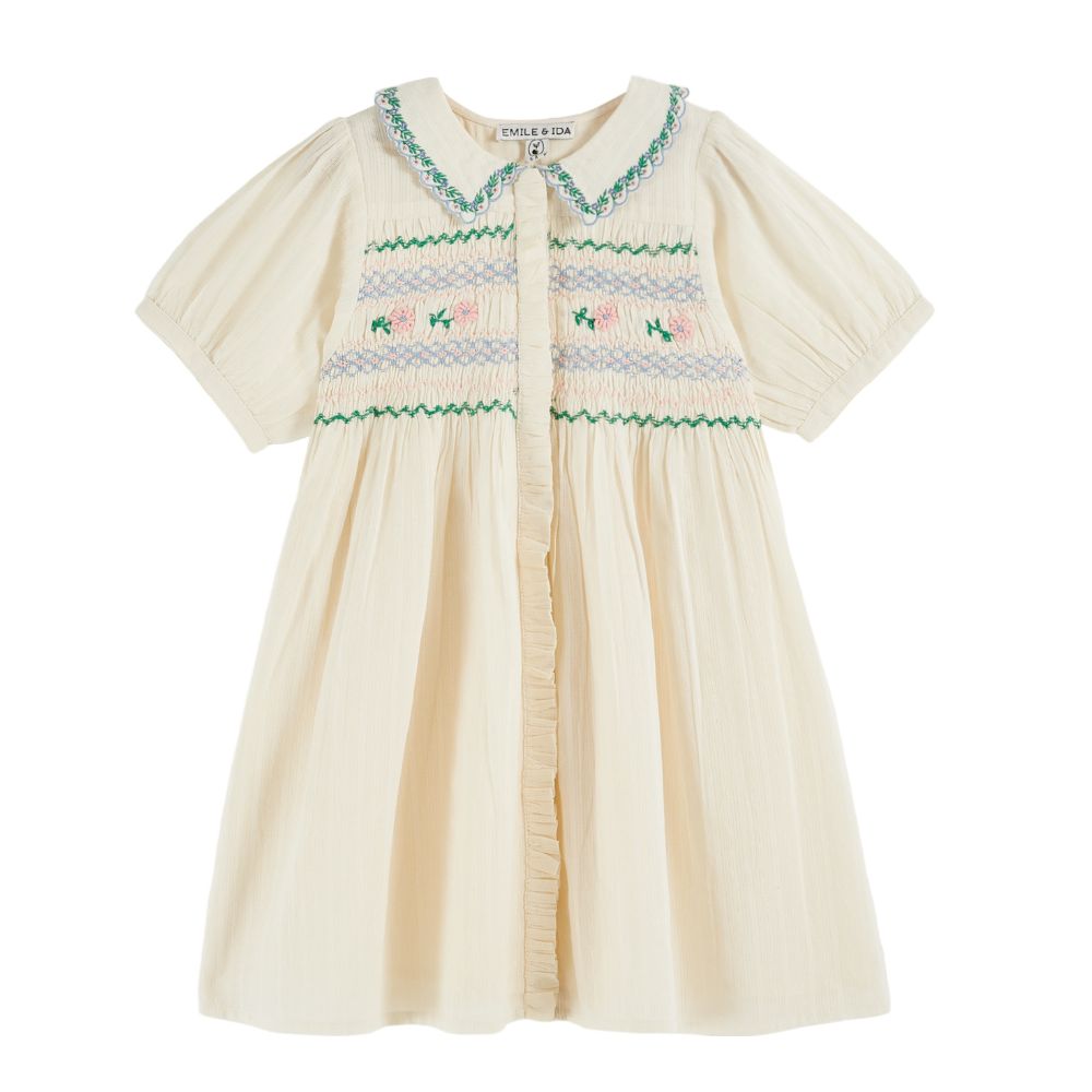 Emile & Ida Hand Embroidered Smock Dress