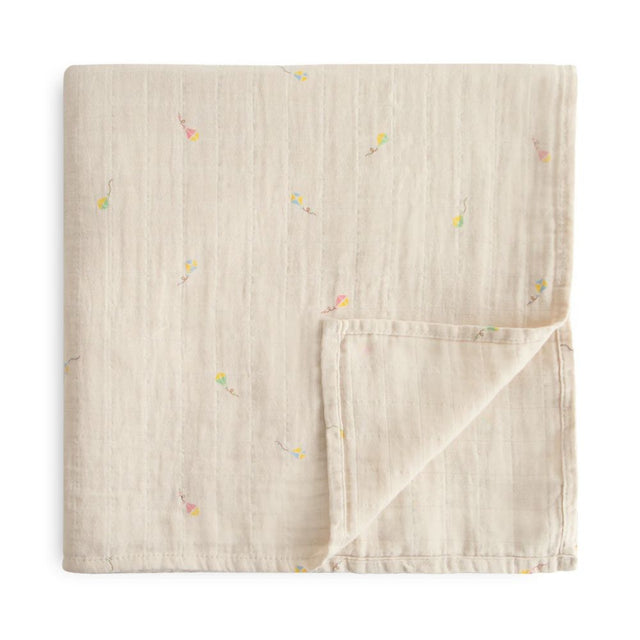 Mushie Organic Cotton Muslin Baby Swaddle - Kites