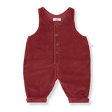 1 + in the Family YOHO burgundy baby corduroy overall, lined, with a button front