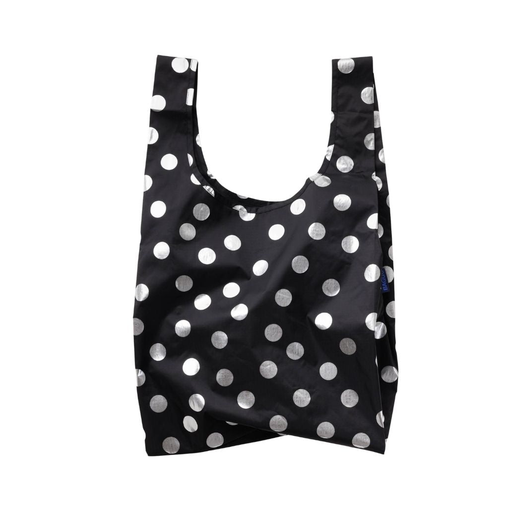 BAGGU Standard  - Silver Metallic Polka Dot