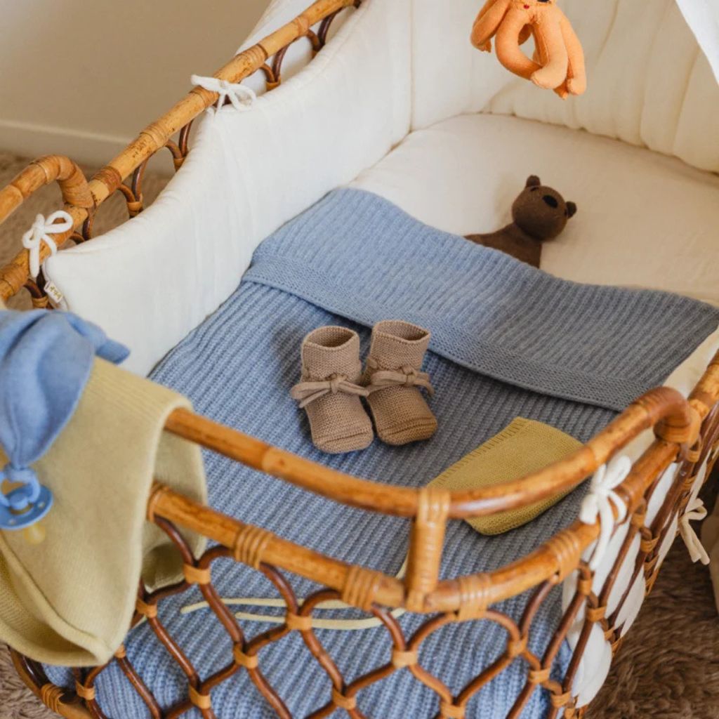 Hvid Kiki Blanket Frost Blue