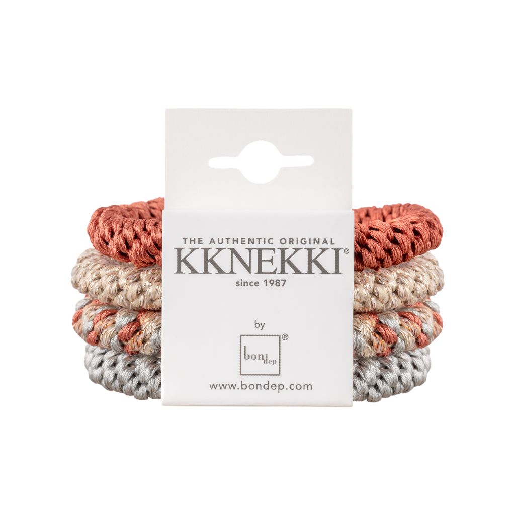 Kknekki Original Hair Tie Bundle 4 pcs - Grey, Terraccota