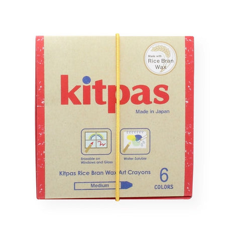 Kitpas Rice Bran Wax Art Crayons 6 Colors