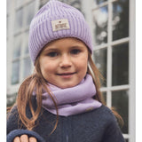 Huttelihut Hat Wool Knit Color Block Purple Rose