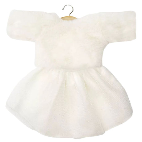 Minikane Clothing for Gordis Dolls 34cm- Kaya outfit with ecru faux fur sweater and white tutu