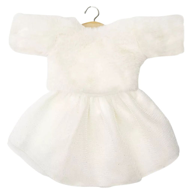 Minikane Clothing for Gordis Dolls 34cm- Kaya outfit with ecru faux fur sweater and white tutu