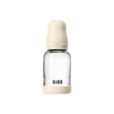 BIBS Glass Baby Bottle Round Latex 1 pack 120 ml Slow Flow Ivory