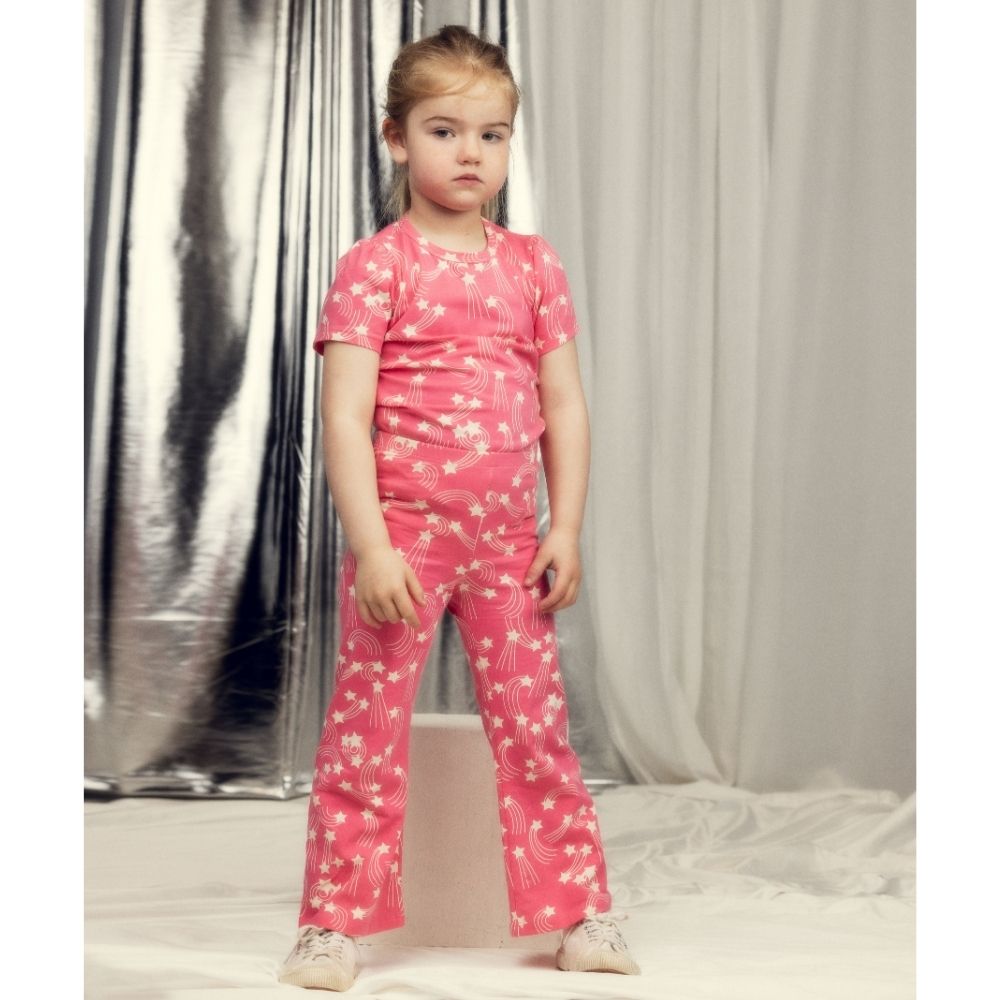 Mini Rodini Starfall AOP Puff Sleeve SS Top