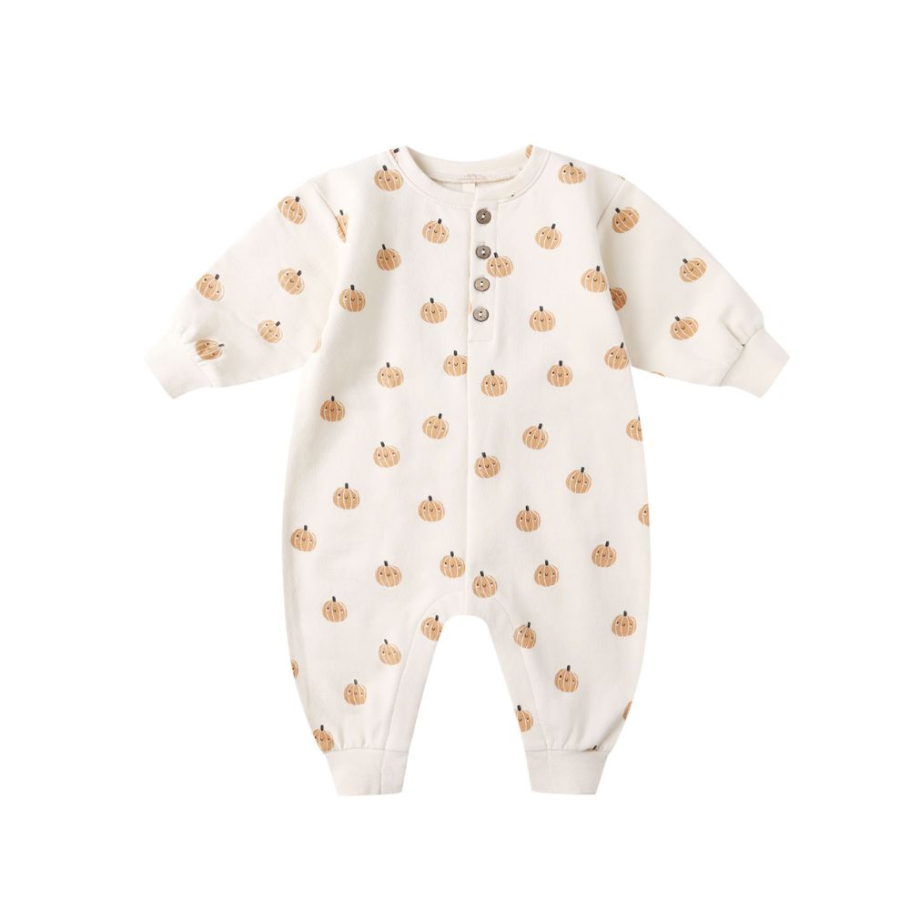 Quincy Mae Relaxed Fleece Jumpsuit Smiley
