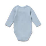 Wilson & Frenchy Storm Blue Organic Rib Long Sleeved Bodysuit