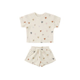 Quincy Mae Waffle Tee + Short Set Confetti