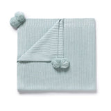 Wilson & Frenchy Cloud Blue Organic Knitted Blanket