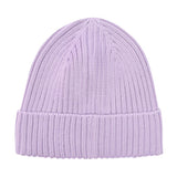 Huttelihut Hat Wool Knit Color Block Purple Rose